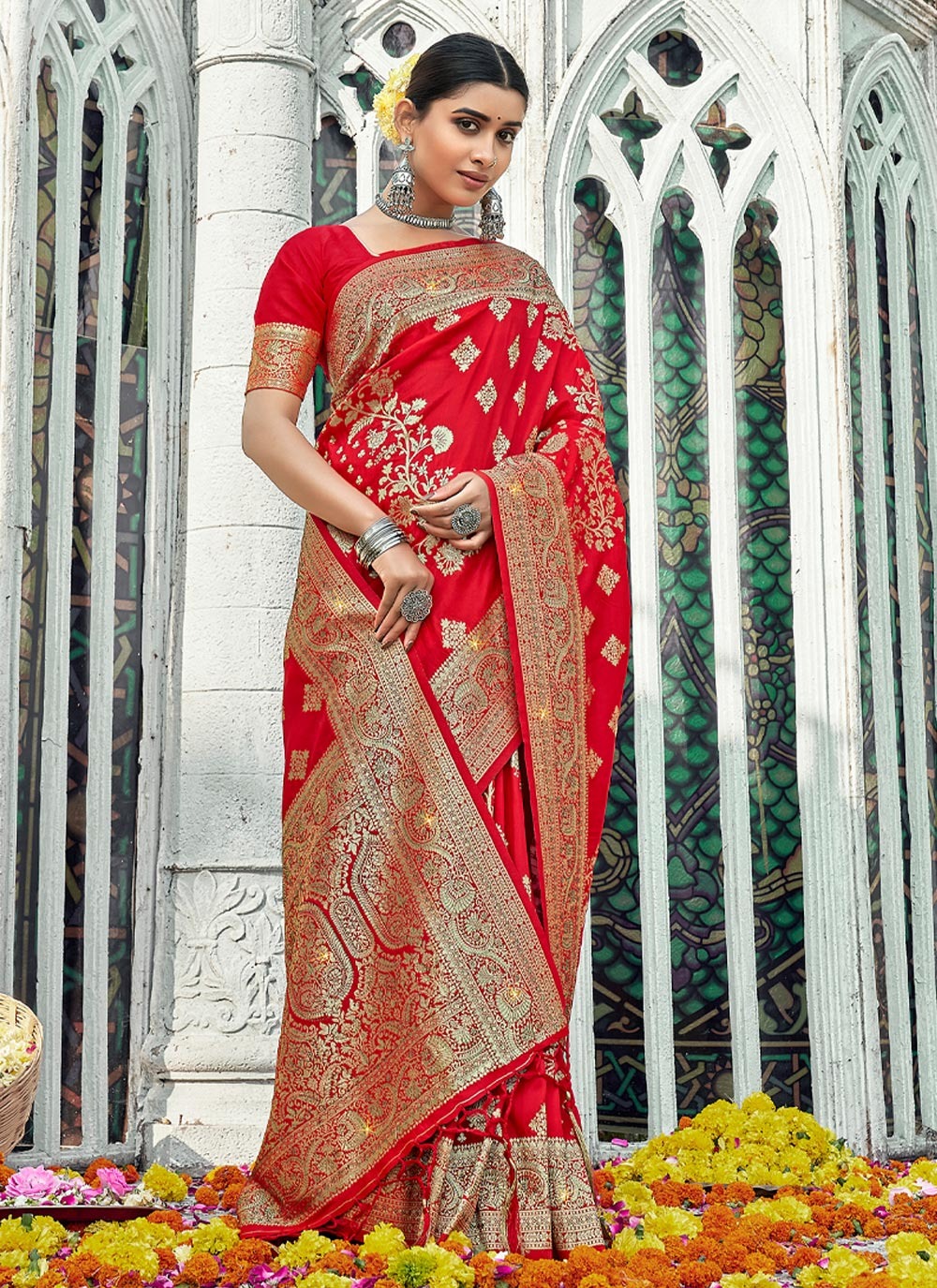 sangam print manbhari Banarasi Silk elegant look saree catalog