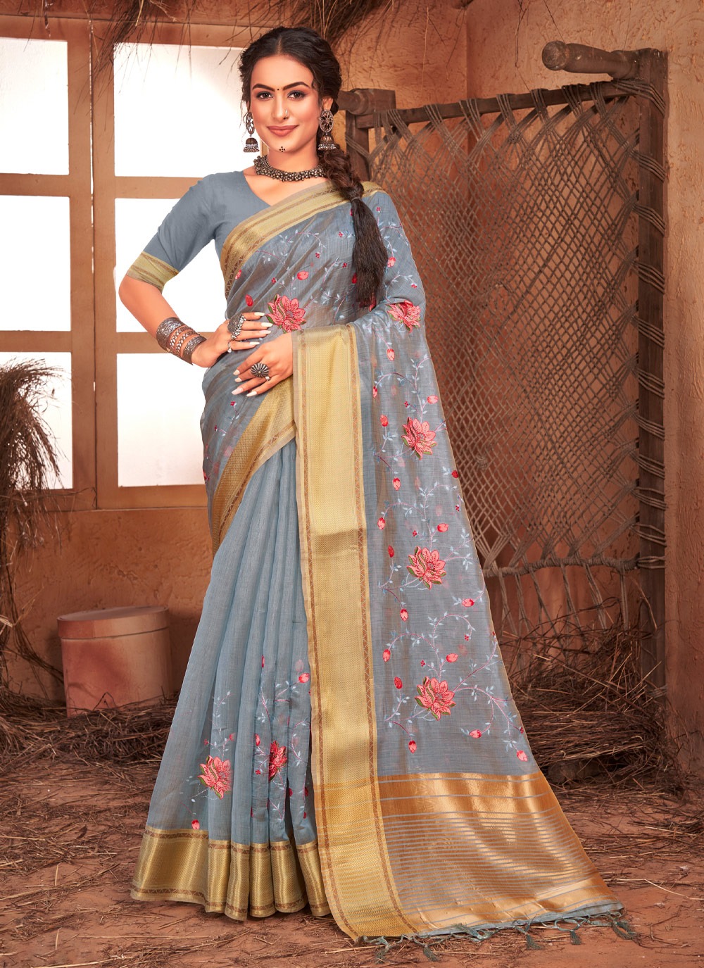 sangam print manbhawan organza decent look saree catalog