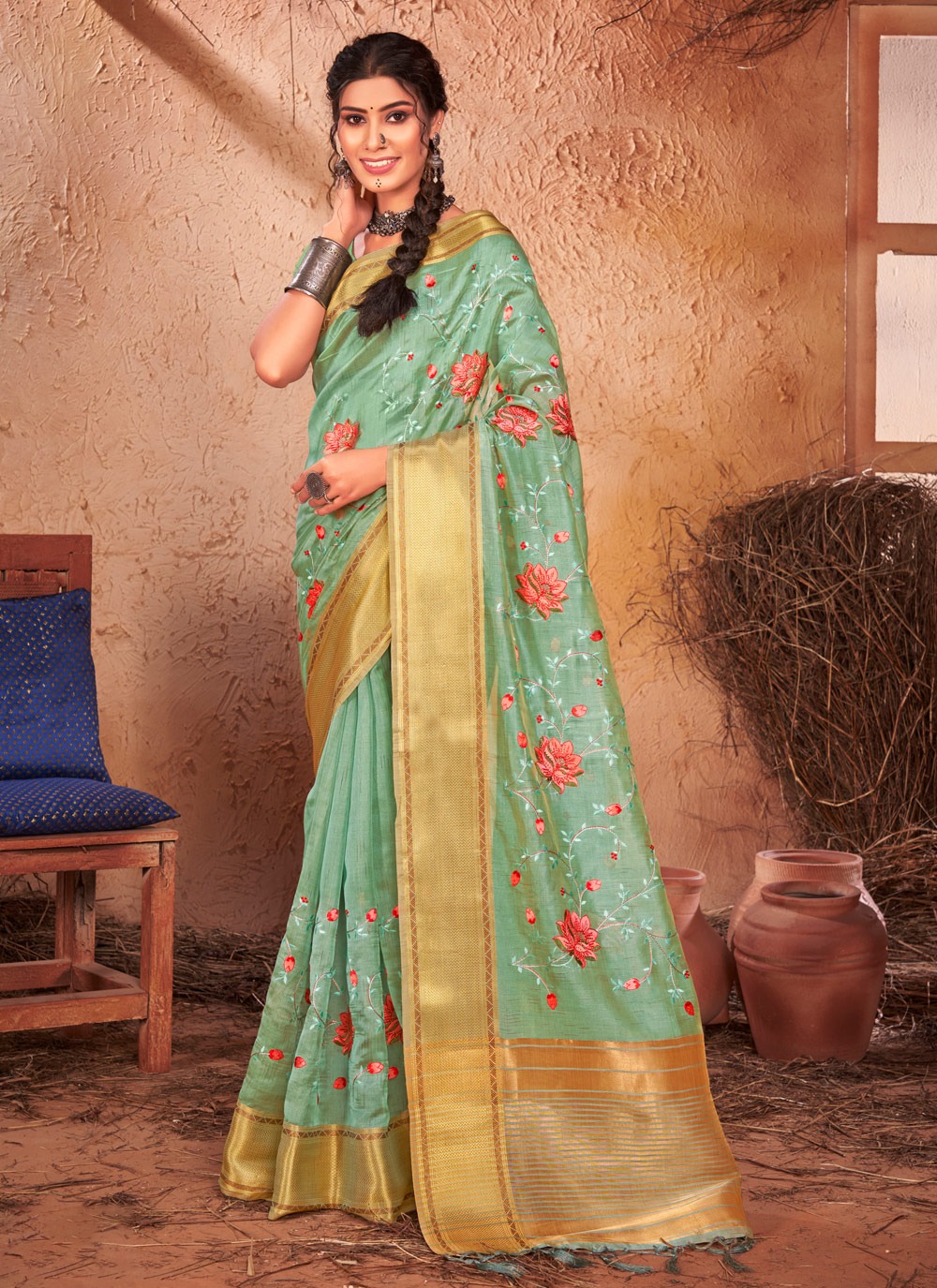 sangam print manbhawan organza decent look saree catalog