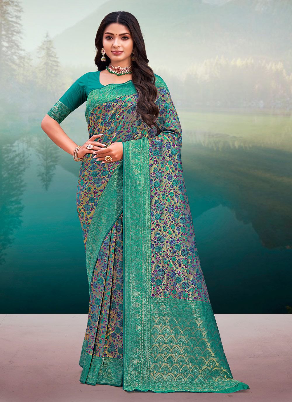 sangam print msonpari silk Banarasi Silk elegant look saree catalog