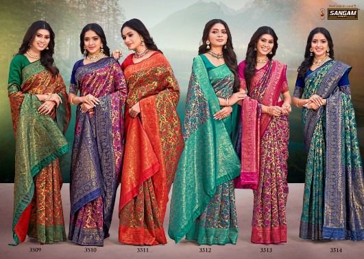sangam print msonpari silk Banarasi Silk elegant look saree catalog