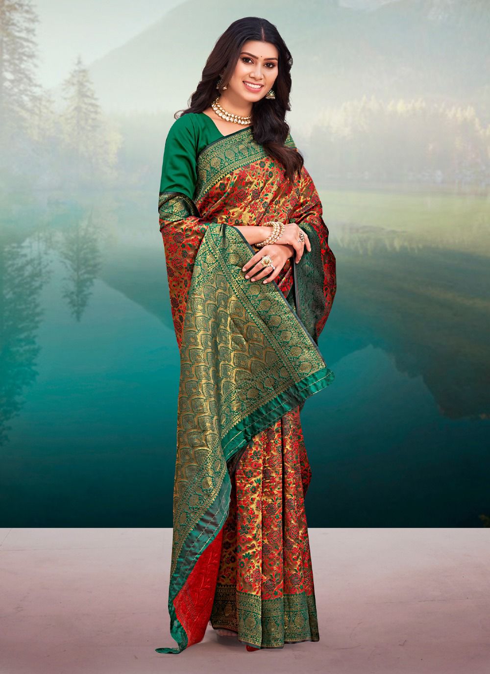 sangam print msonpari silk Banarasi Silk elegant look saree catalog