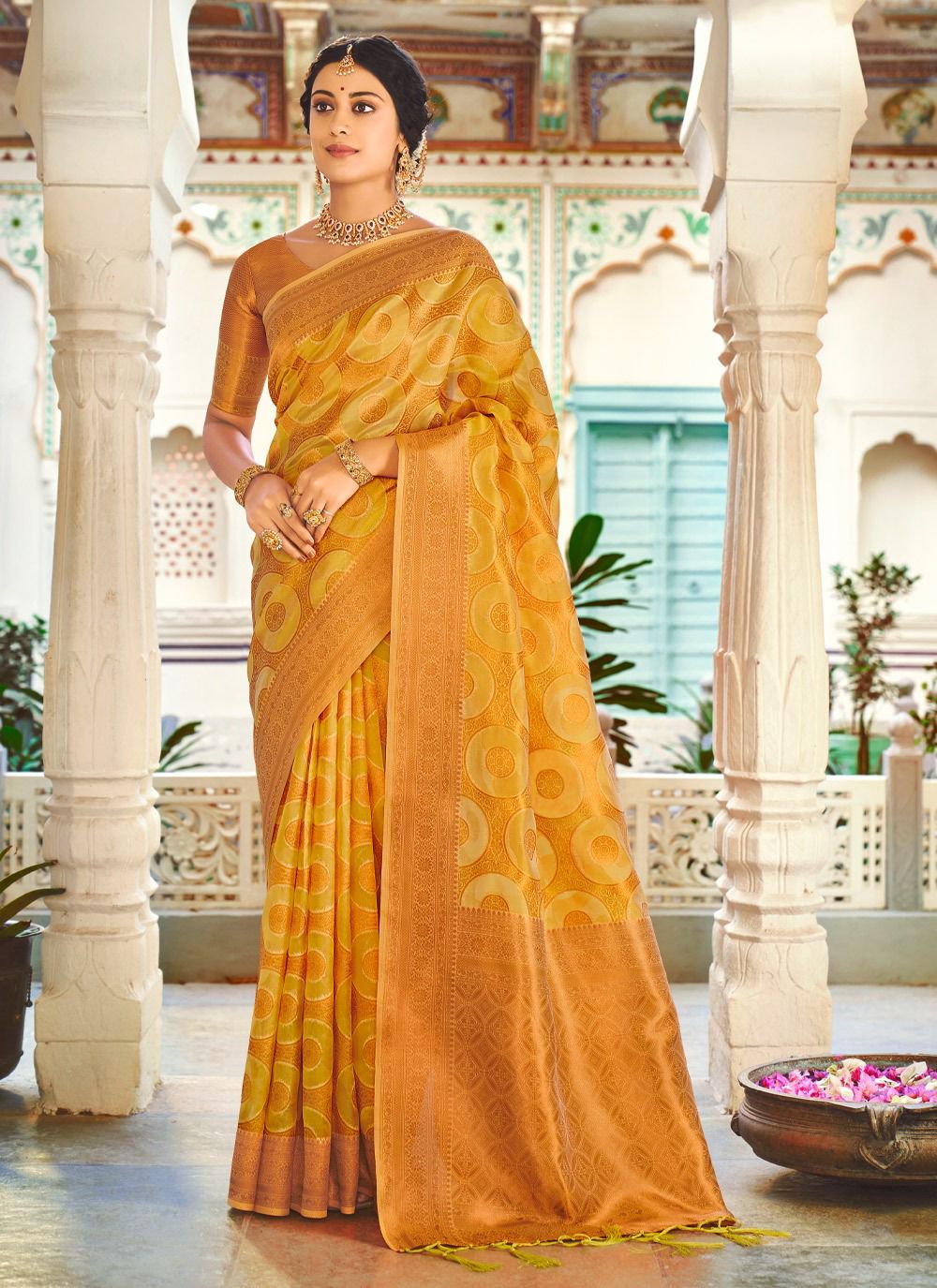 sangam print namrata organza innvative look saree catalog