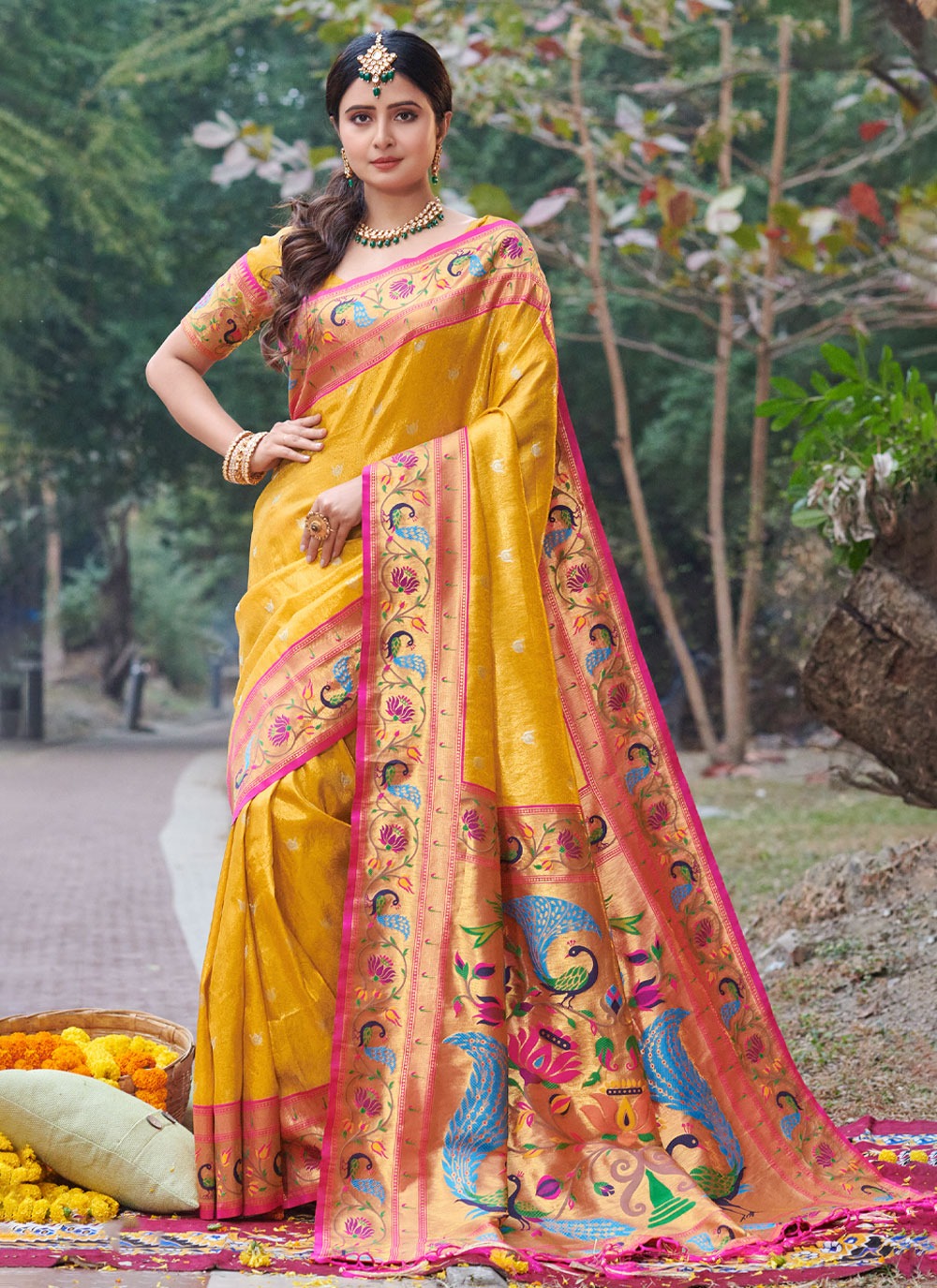 sangam print nidhi silk gorgeous look saree catalog