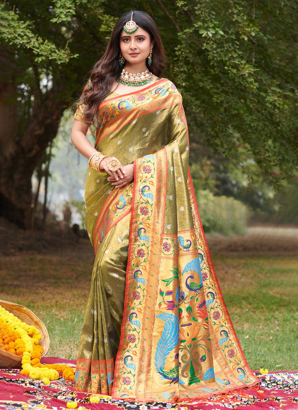 sangam print nidhi silk gorgeous look saree catalog