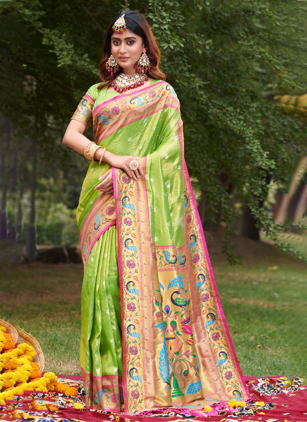 sangam print nidhi silk gorgeous look saree catalog