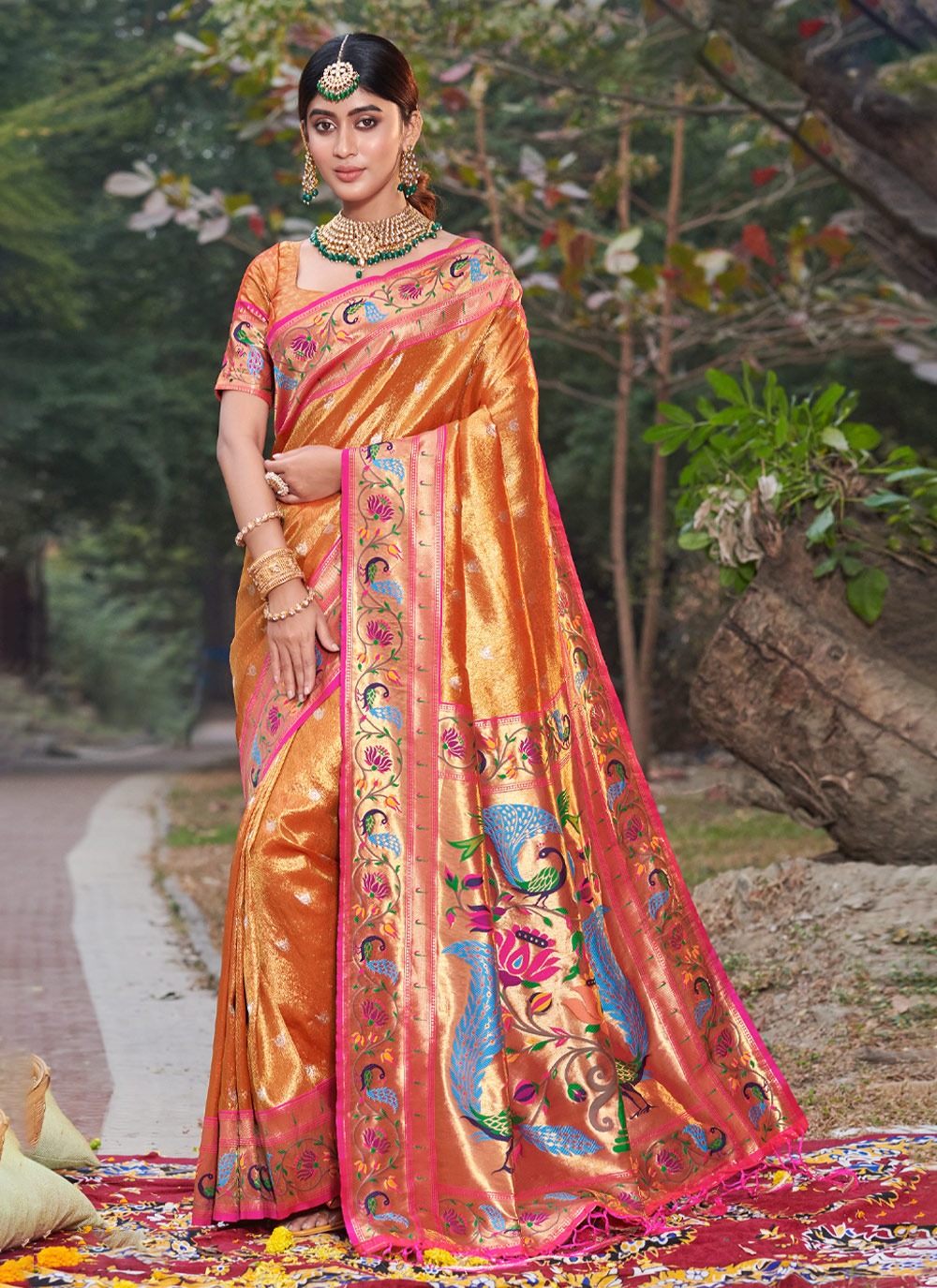 sangam print nidhi silk gorgeous look saree catalog