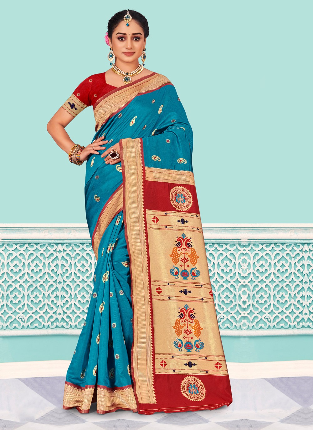 sangam print pihu silk paithani silk festive look saree catalog