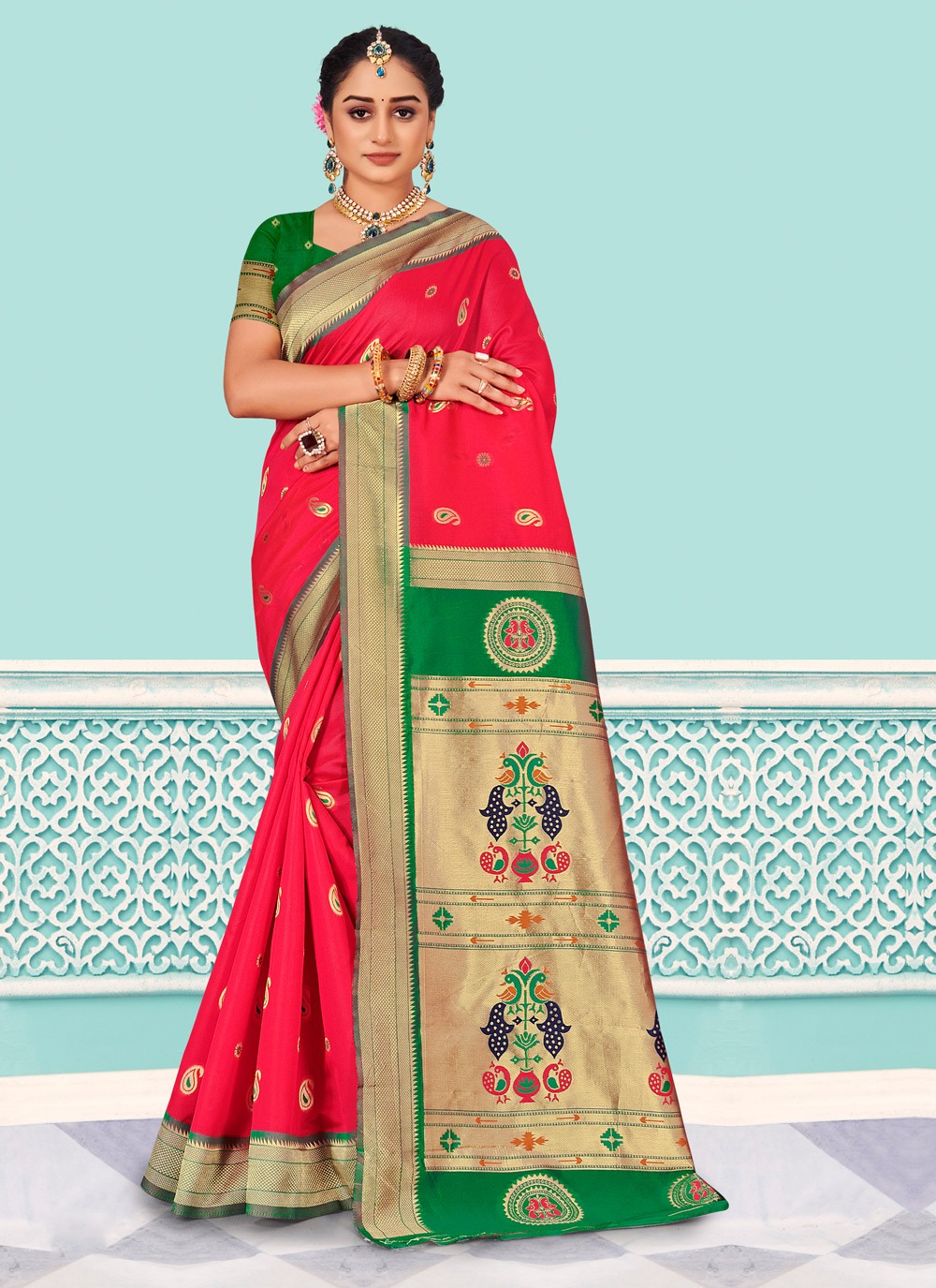 sangam print pihu silk paithani silk festive look saree catalog