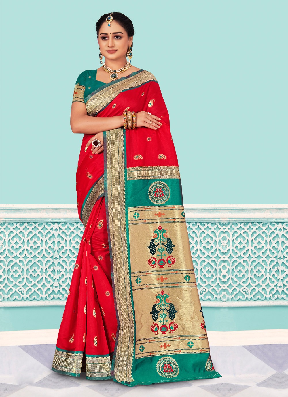 sangam print pihu silk paithani silk festive look saree catalog