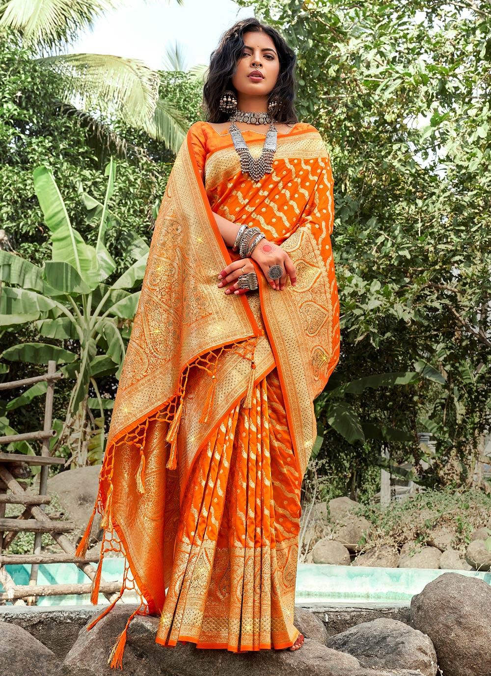 sangam print raj kanya Banarasi Silk elegant look saree catalog