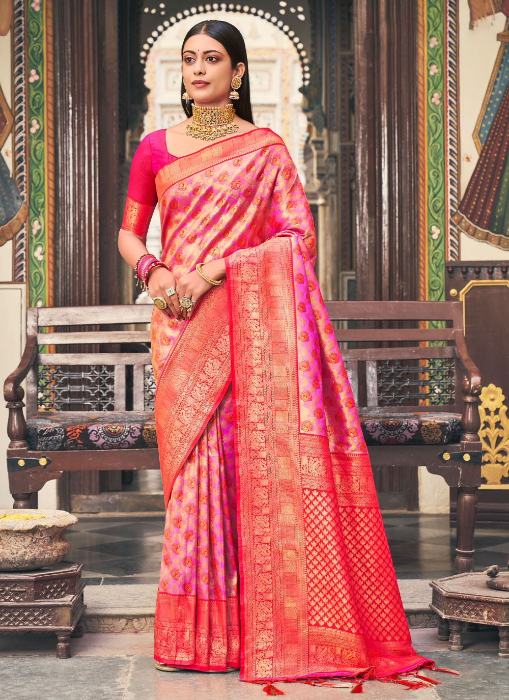 sangam print rajpari silk gorgeous look saree catalog