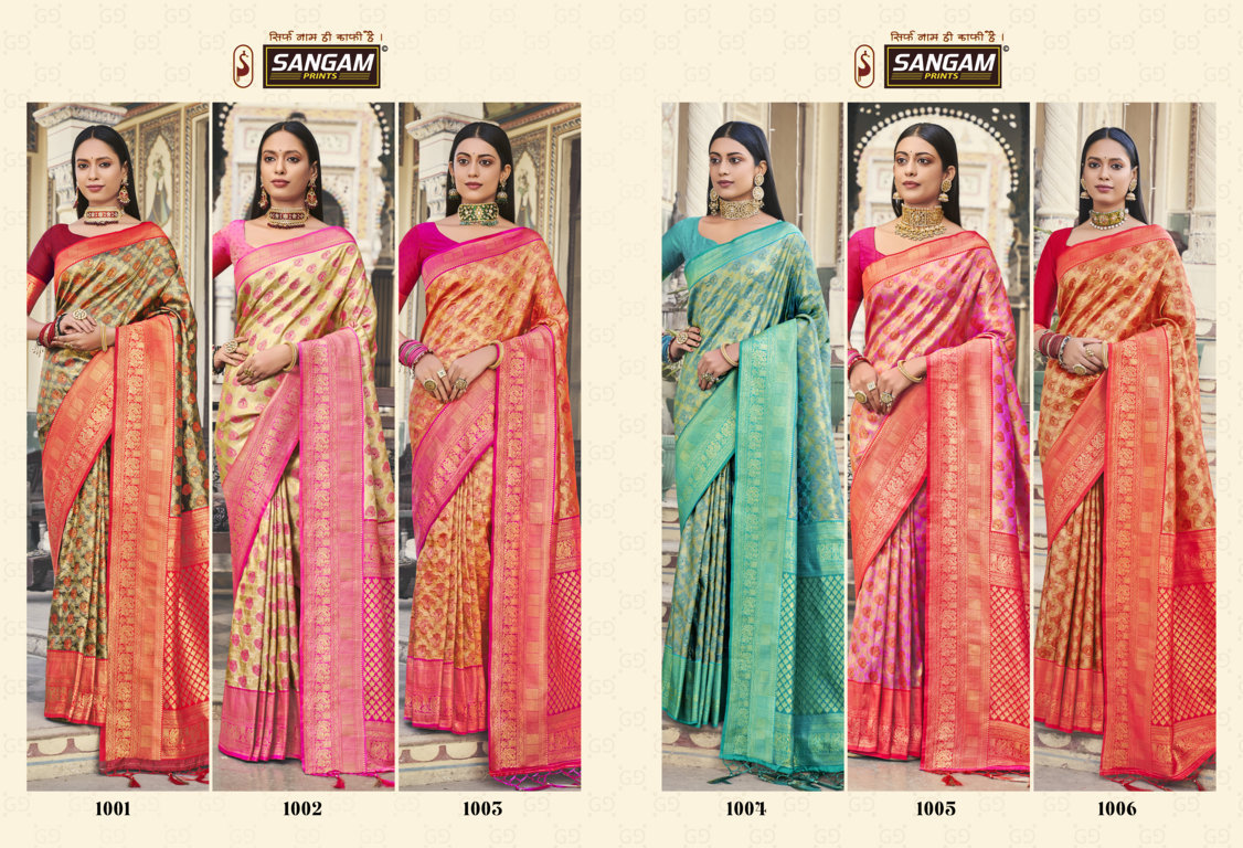 sangam print rajpari silk gorgeous look saree catalog