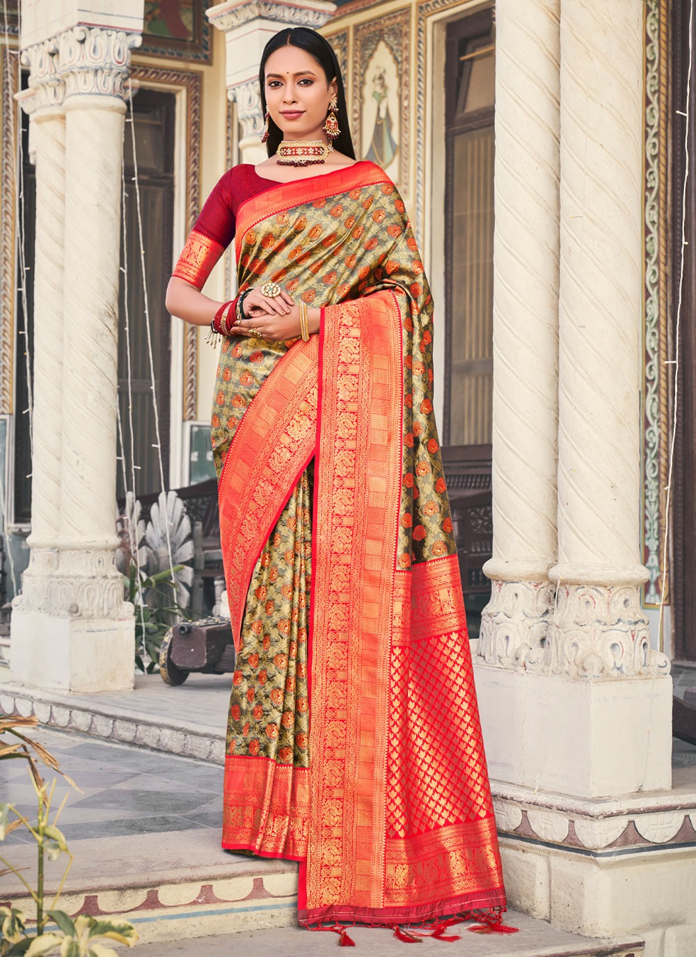 sangam print rajpari silk gorgeous look saree catalog