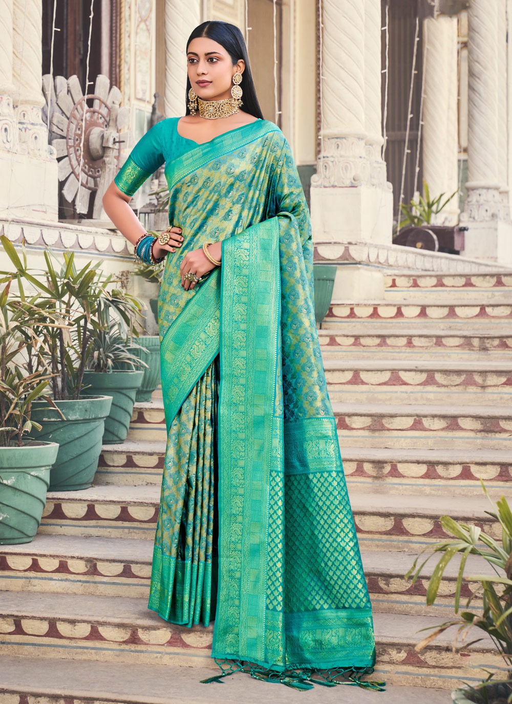 sangam print rajpari silk gorgeous look saree catalog