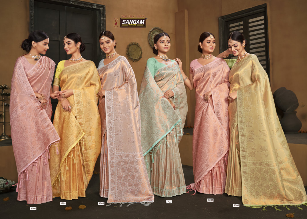 sangam print roman cotton Kanjeevaram Silk elegant look saree catalog