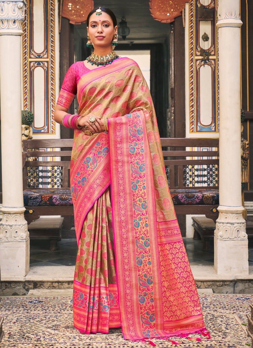 sangam print saachi silk silk gorgeous look saree catalog