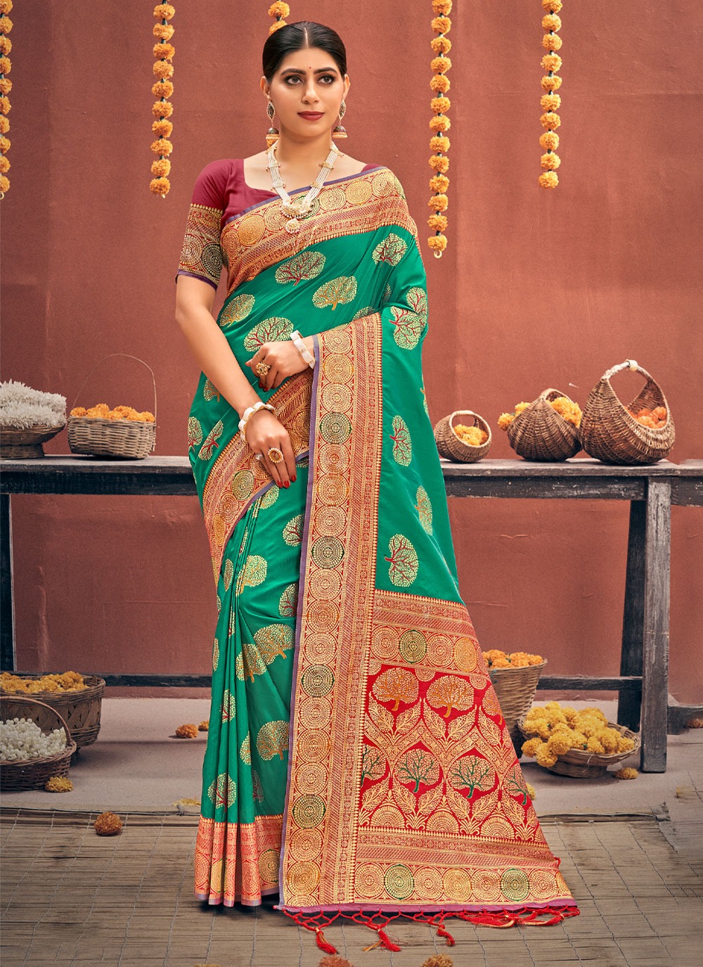 sangam print sadhna silk Banarasi Silk elegant look saree catalog