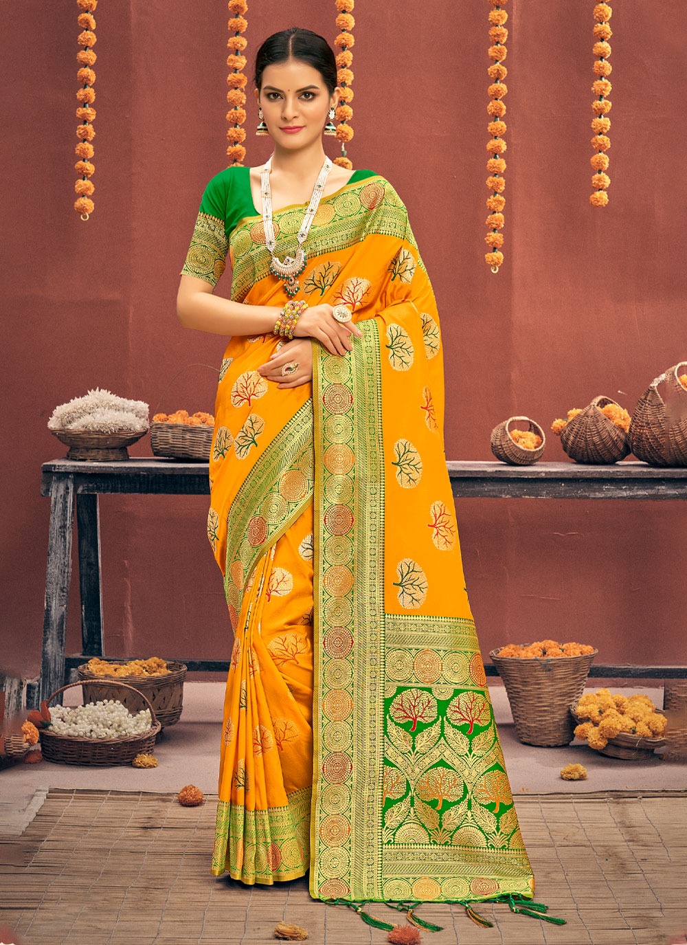 sangam print sadhna silk Banarasi Silk elegant look saree catalog