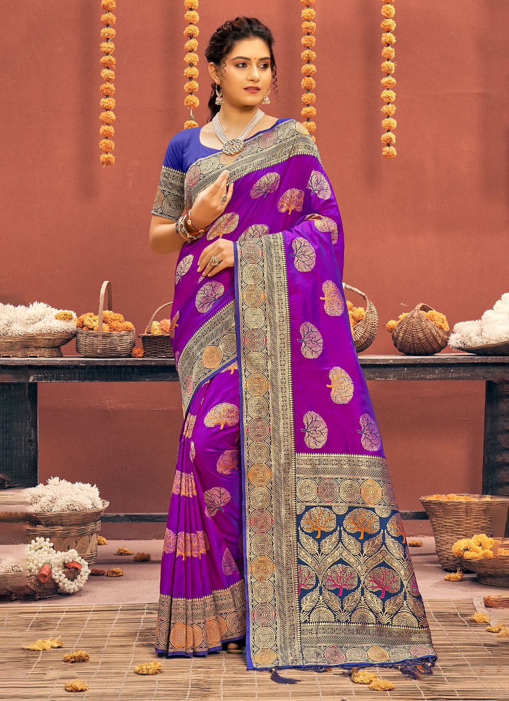 sangam print sadhna silk Banarasi Silk elegant look saree catalog