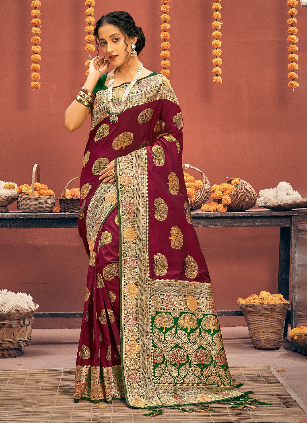 sangam print sadhna silk Banarasi Silk elegant look saree catalog