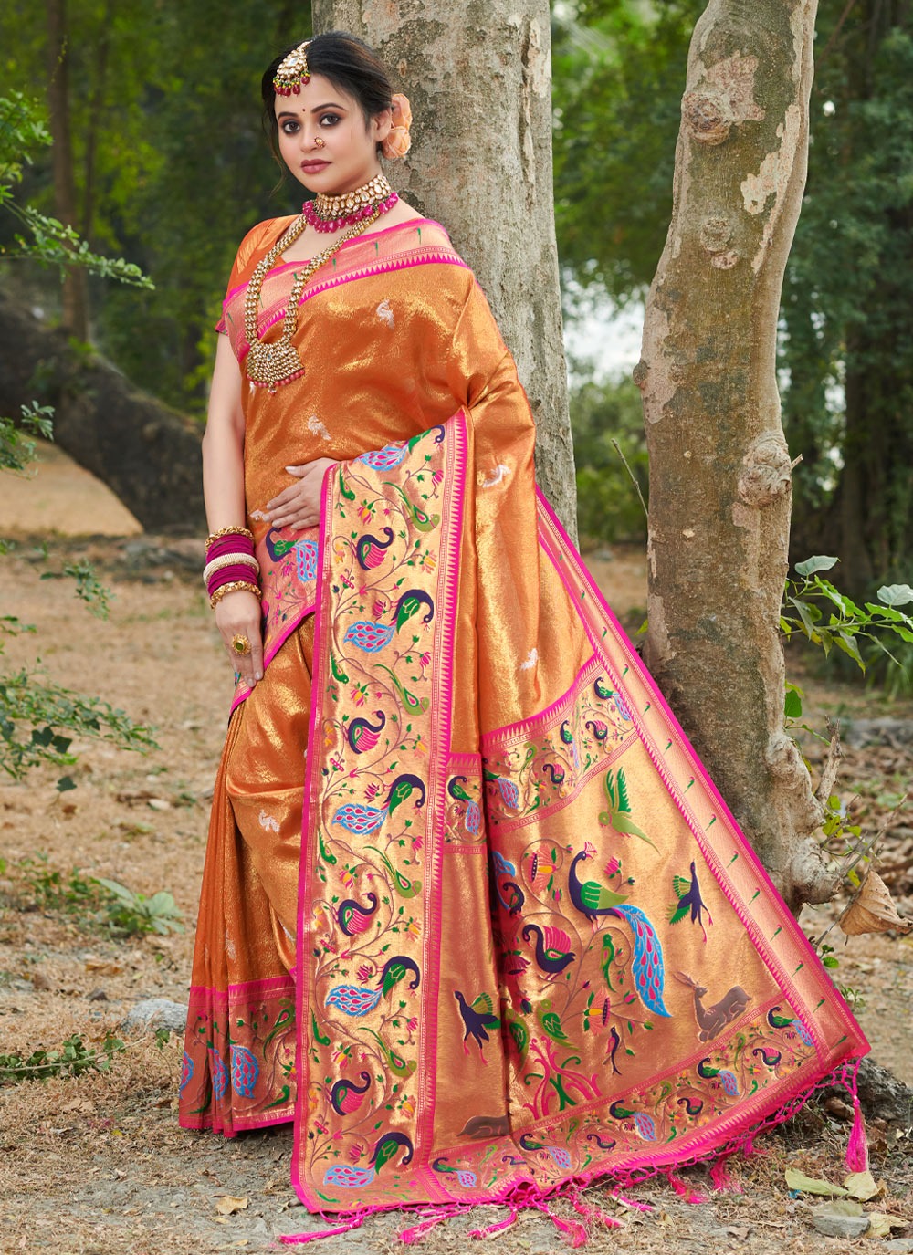 sangam print sanjivani Paithani Silk elegant look saree catalog