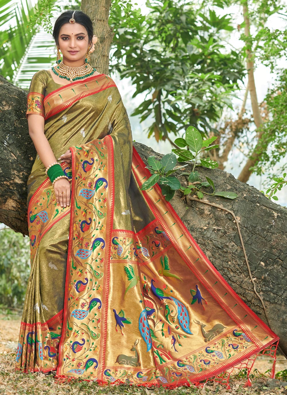 sangam print sanjivani Paithani Silk elegant look saree catalog