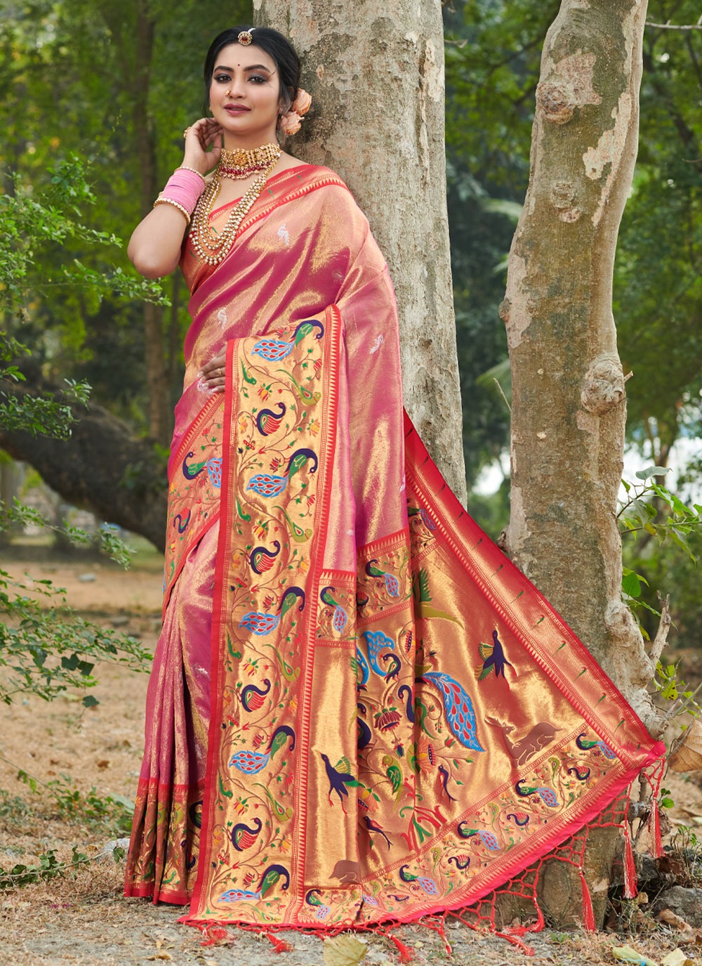 sangam print sanjivani Paithani Silk elegant look saree catalog