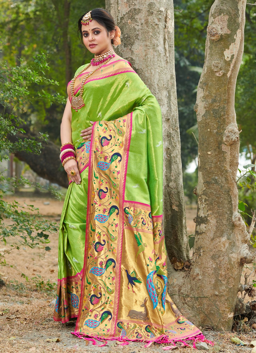 sangam print sanjivani Paithani Silk elegant look saree catalog