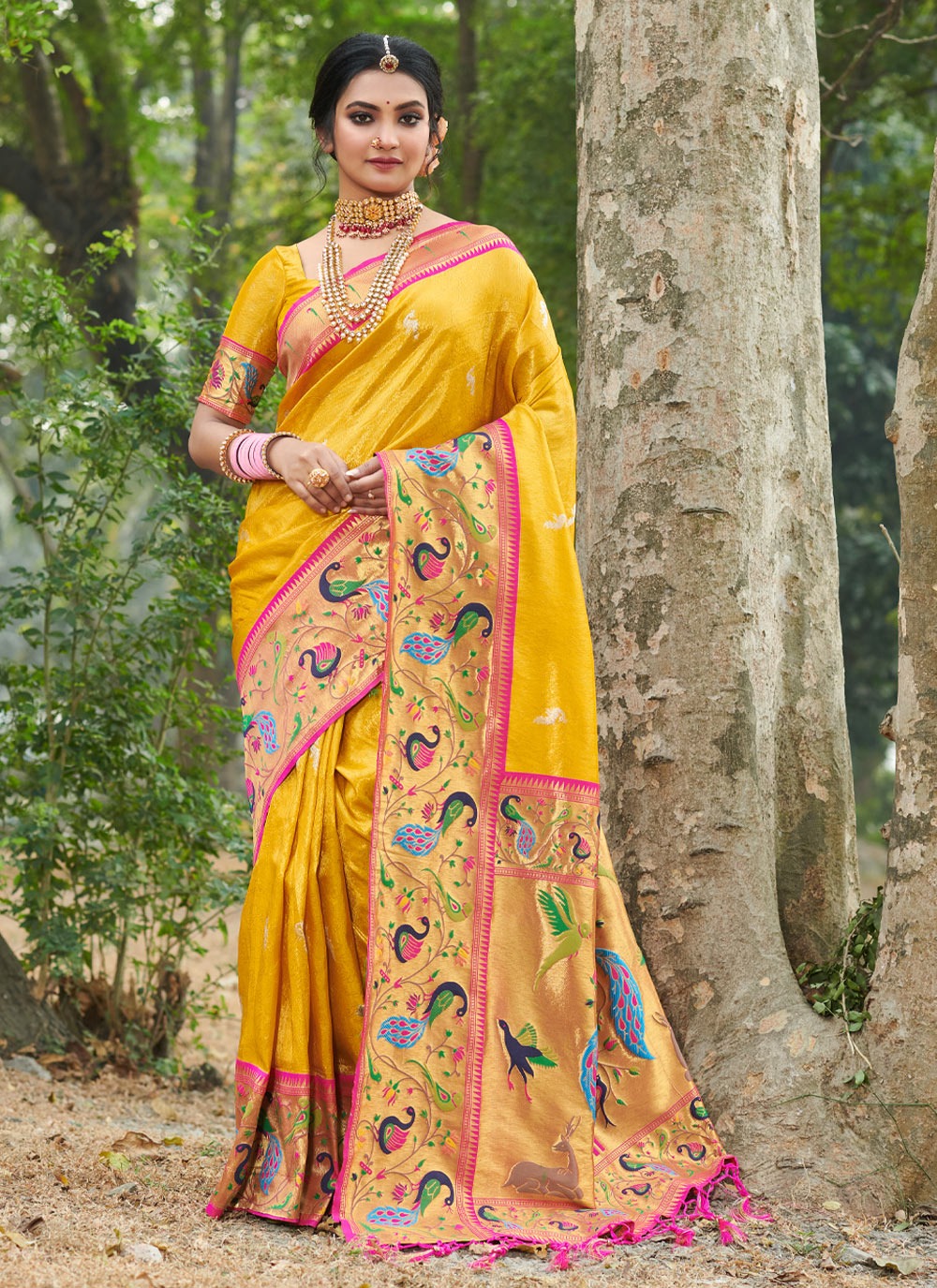 sangam print sanjivani Paithani Silk elegant look saree catalog