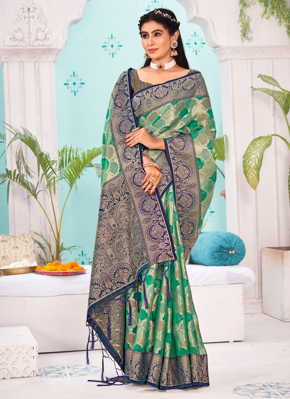 sangam print shanti organza new and modern style saree catalog