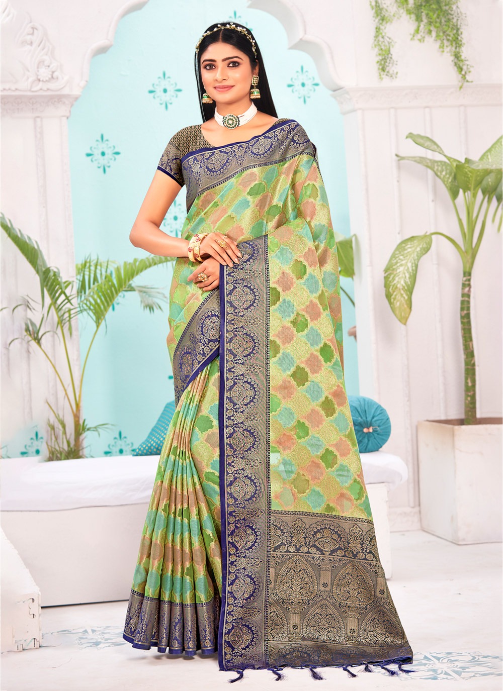 sangam print shanti organza new and modern style saree catalog