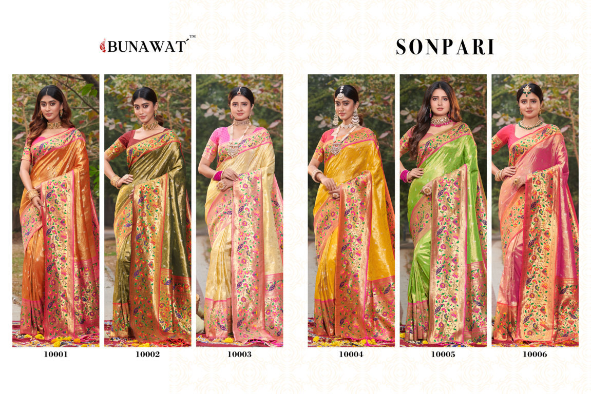 sangam print sonpari Paithani Silk elegant look saree catalog