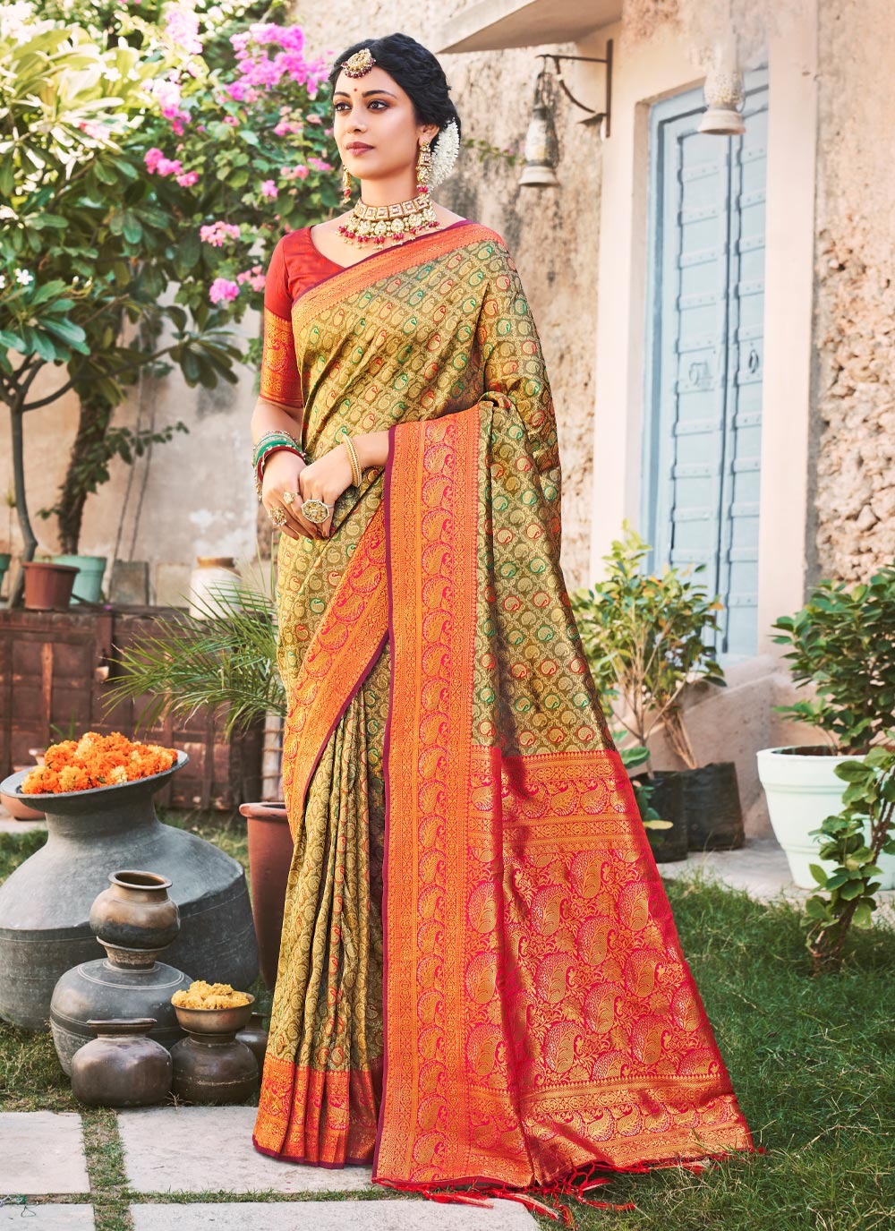 sangam print sundri silk  silk gorgeous look saree catalog