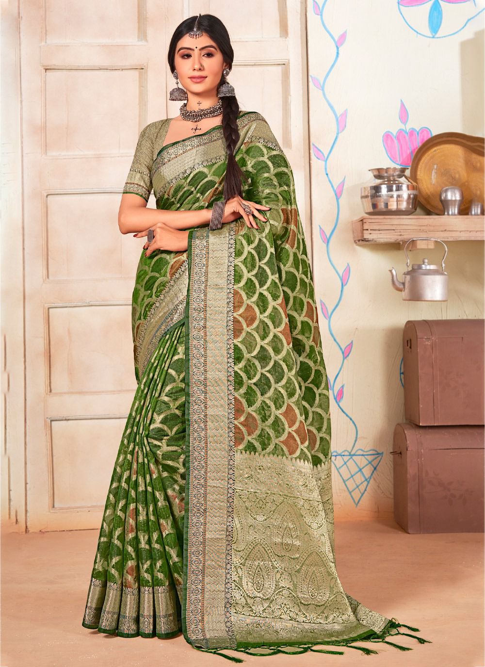 sangam print surtaal organza gorgeous look saree catalog