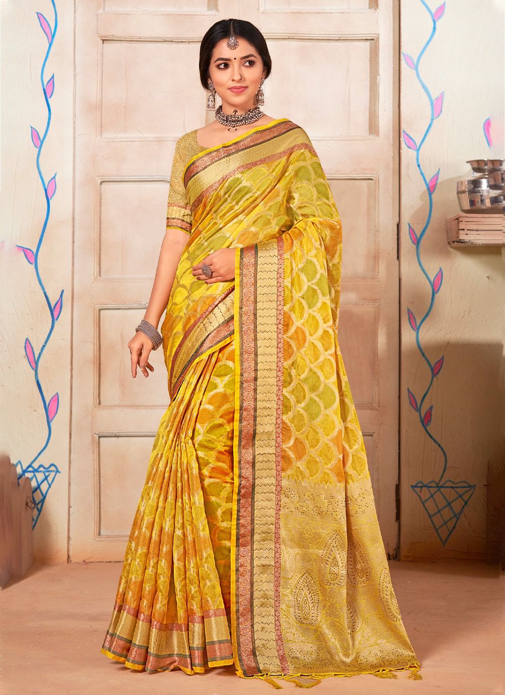 sangam print surtaal organza gorgeous look saree catalog