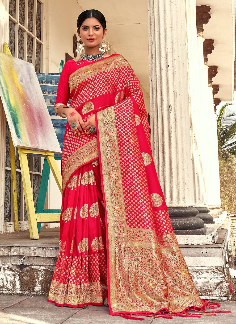 sangam print varlaxmi silk elegant saree catalog