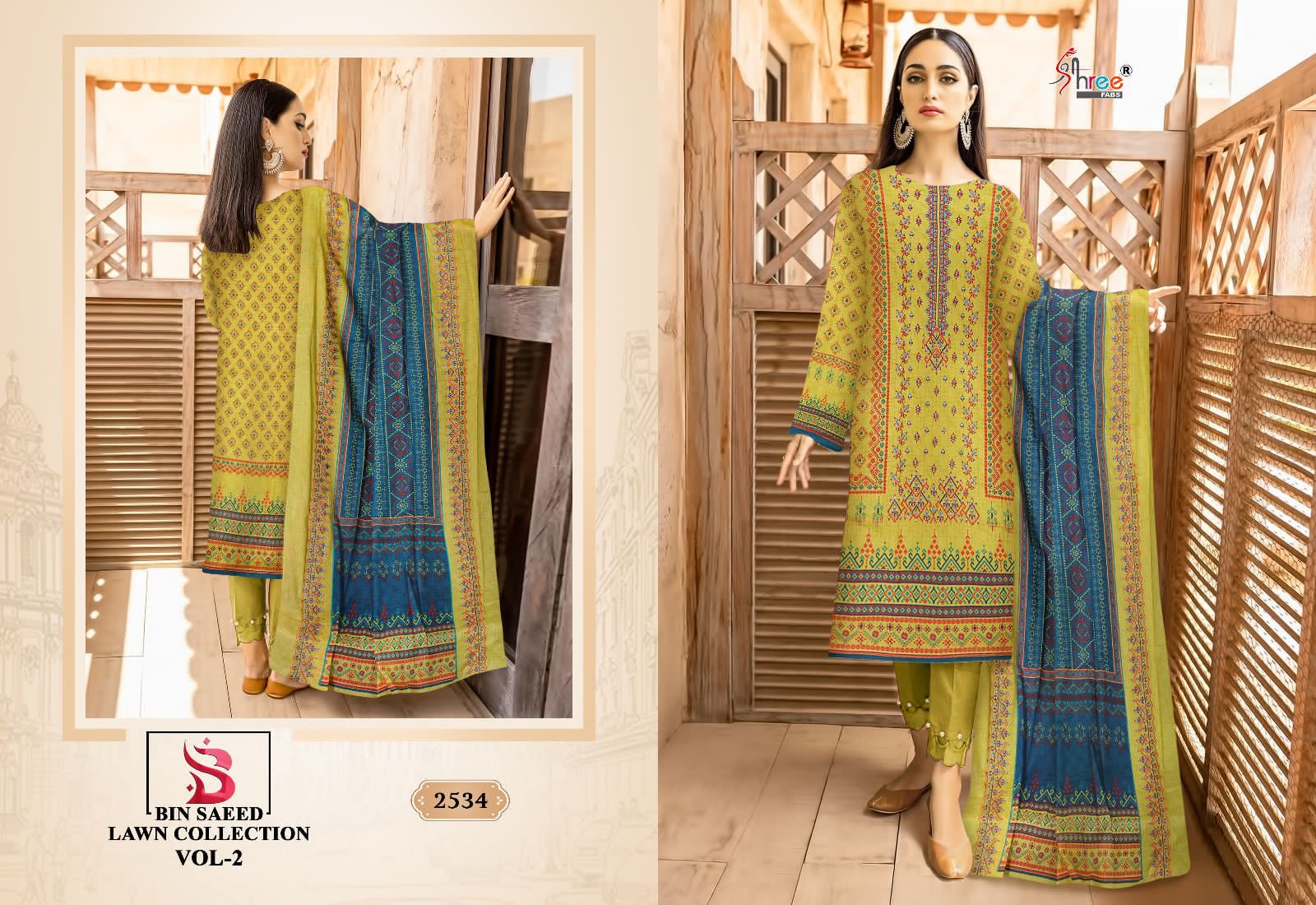 shree fabs bin saeed lawn collection vol 2 lawn decent embrodery look salwar suit catalog