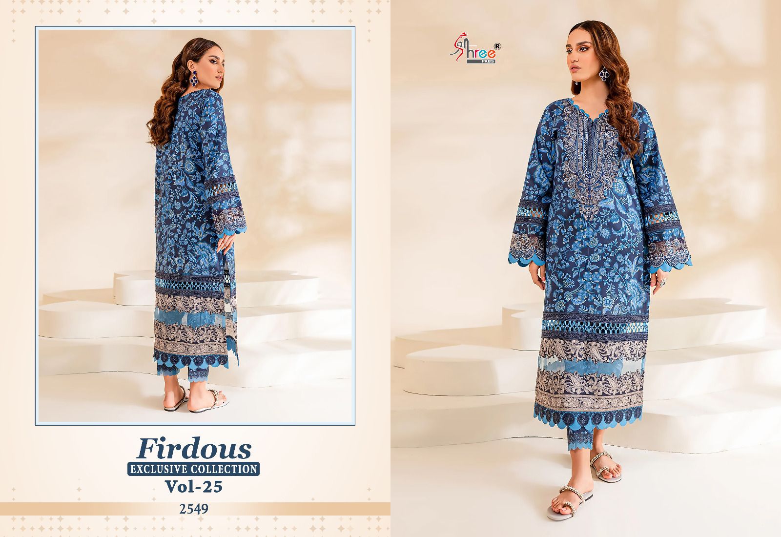 shree fabs firdous exclusive collection vol 25 cotton decent look salwar suit with siffon dupatta catalog