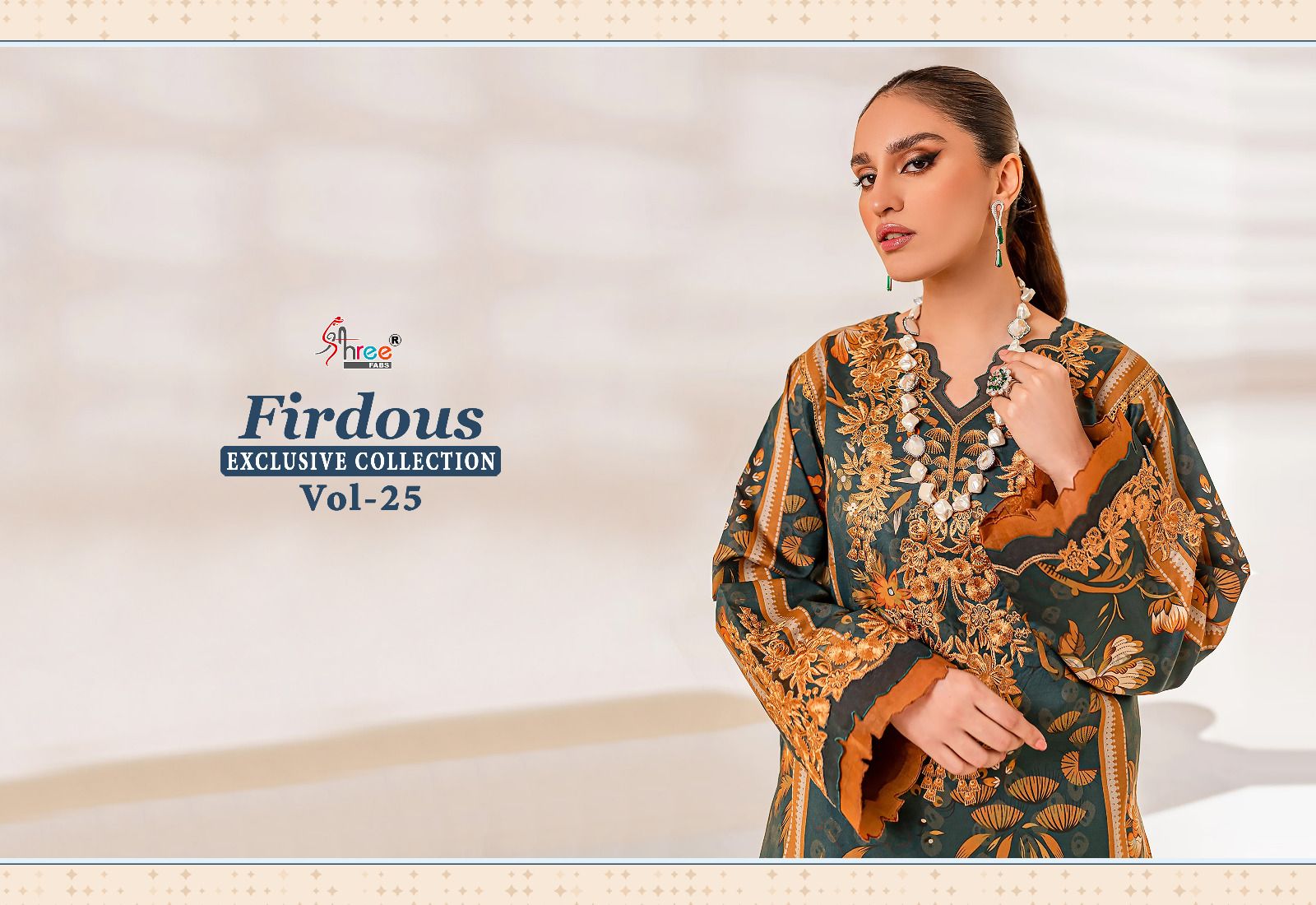 shree fabs firdous exclusive collection vol 25 cotton decent look salwar suit with siffon dupatta catalog