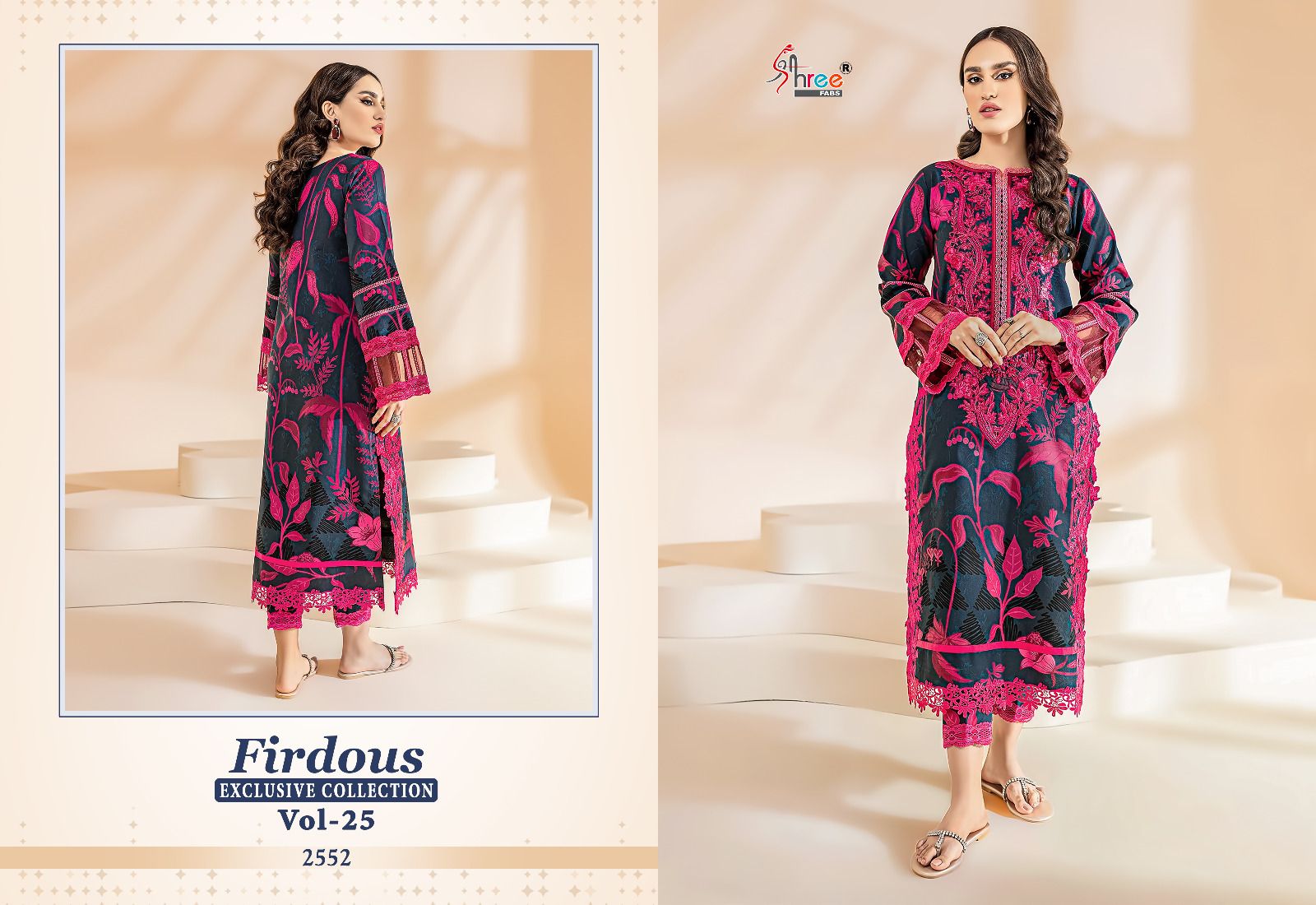 shree fabs firdous exclusive collection vol 25 cotton decent look salwar suit with siffon dupatta catalog