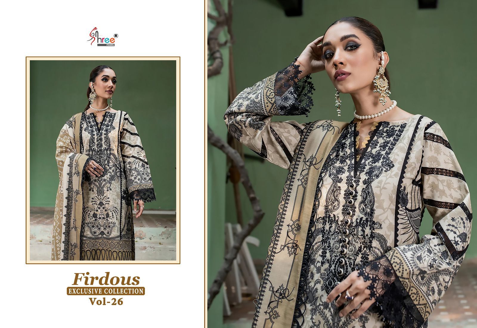 shree fabs firdous exclusive collection vol 26 cotton decent look salwar suit with siffon dupatta catalog