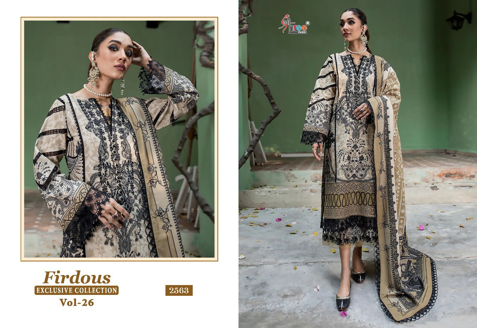 shree fabs firdous exclusive collection vol 26 cotton decent look salwar suit with siffon dupatta catalog