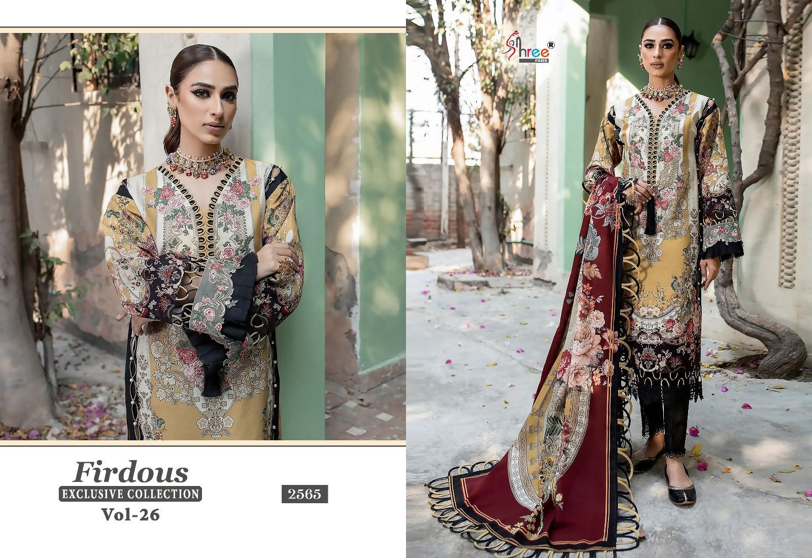 shree fabs firdous exclusive collection vol 26 cotton decent look salwar suit with siffon dupatta catalog