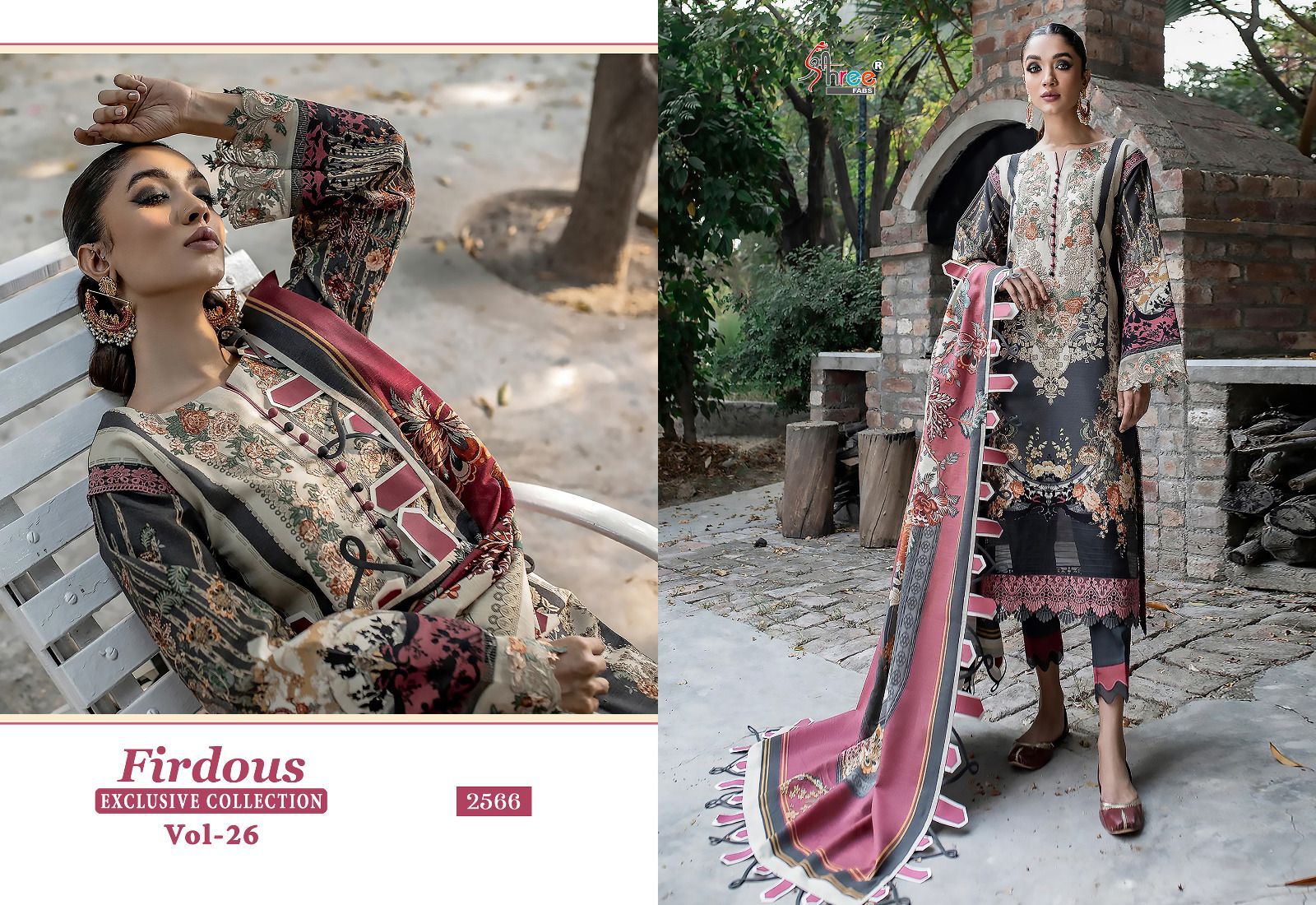 shree fabs firdous exclusive collection vol 26 cotton decent look salwar suit with siffon dupatta catalog