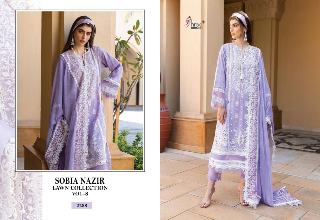 shree fabs sobia nazir lawn collection vol 8 cotton elegant print salwar suit catalog