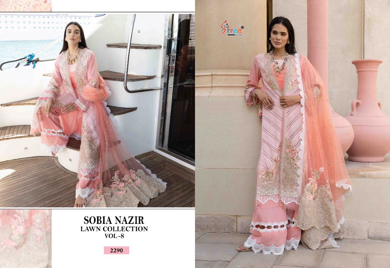 shree fabs sobia nazir lawn collection vol 8 cotton elegant print salwar suit catalog