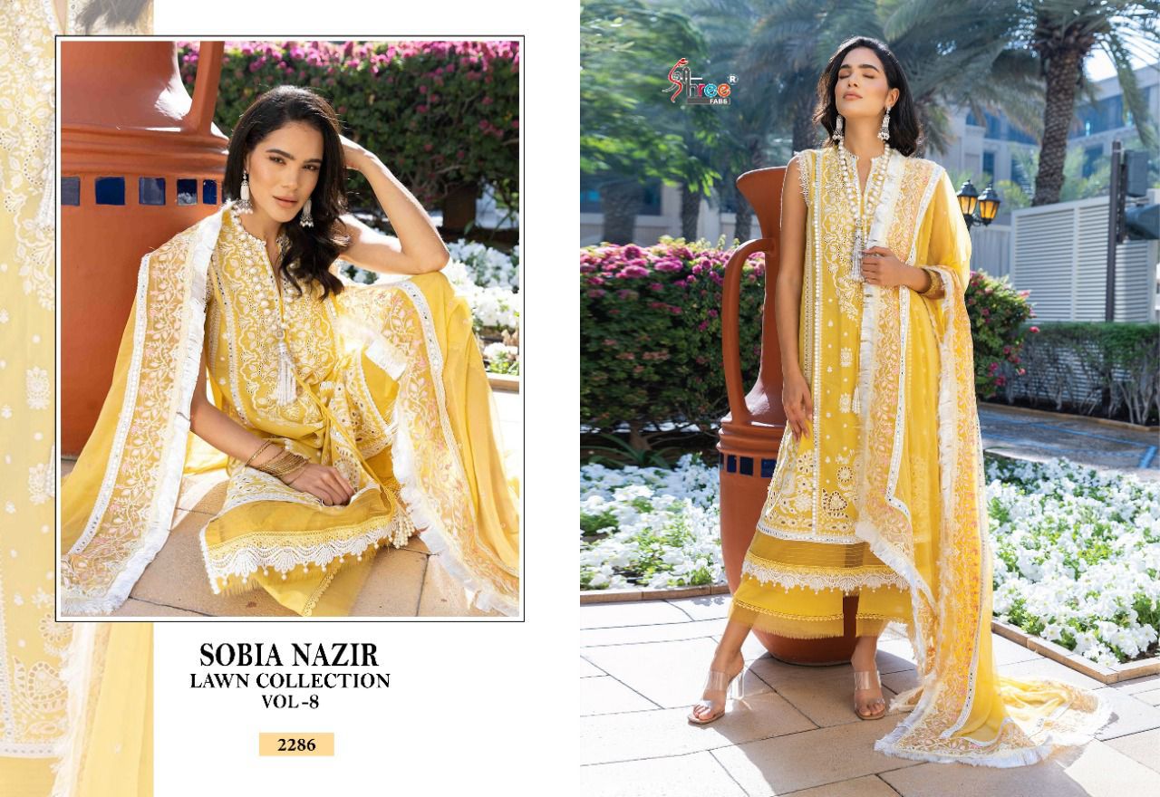 shree fabs sobia nazir lawn collection vol 8 cotton elegant print salwar suit catalog