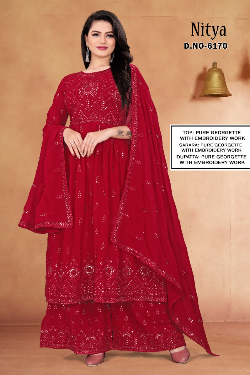 vedanti nitya georgette catchy look salwar suit catalog