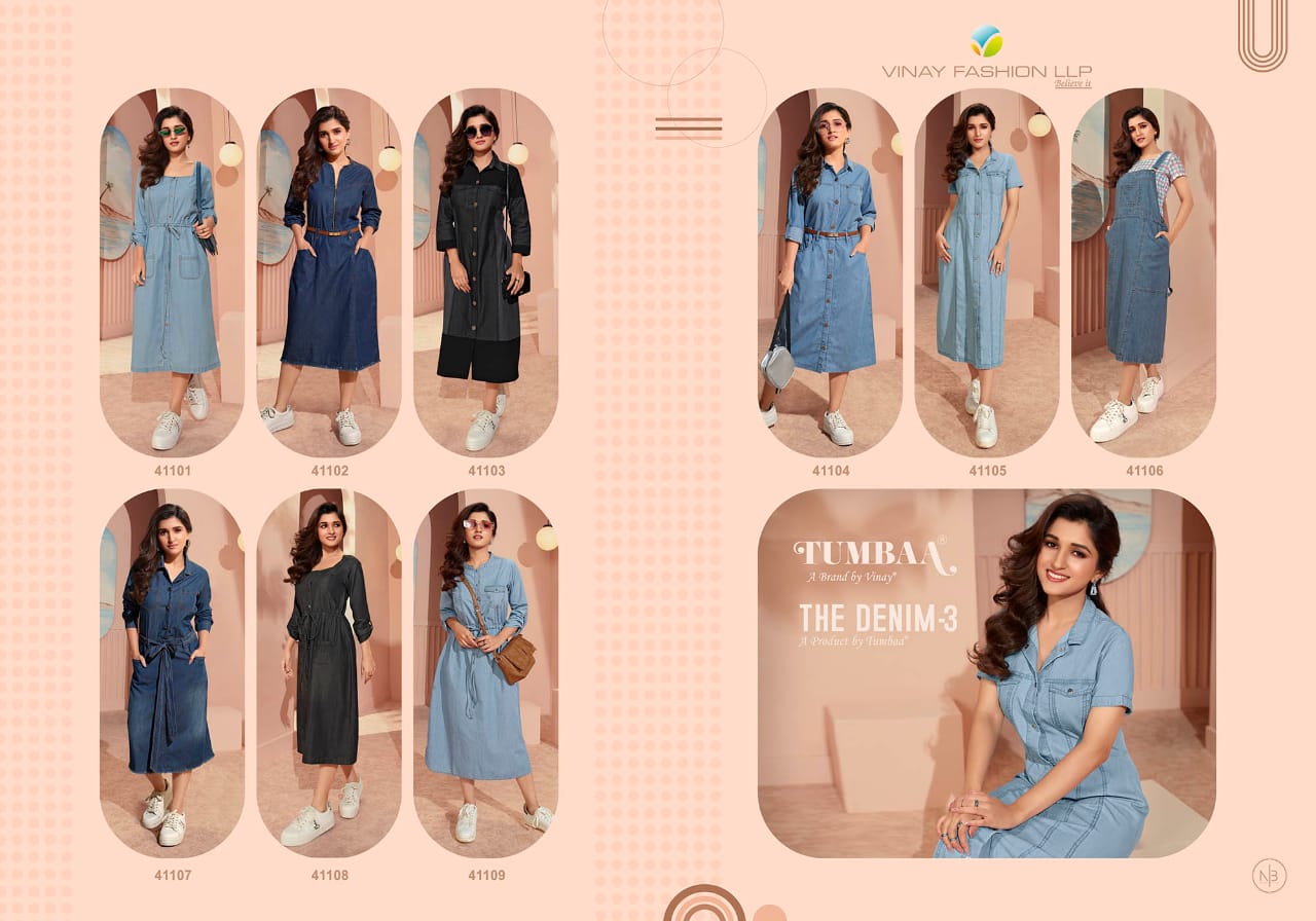 vinay fashion Tumbaa the denim 3 denim innovative look kurti catalog